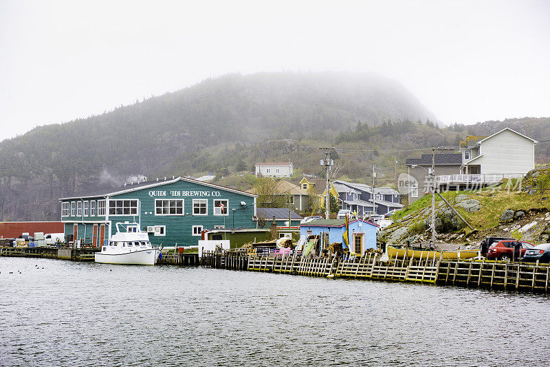 加拿大纽芬兰和拉布拉多省的Quidi Vidi村历史悠久的老渔村